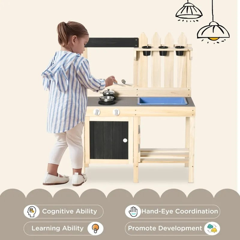 Kids kitchen toy vanity playset