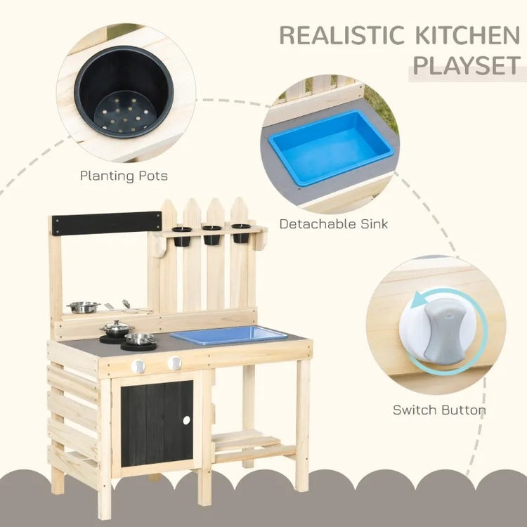 Kids kitchen toy vanity playset