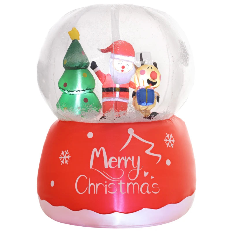 Outsunny 5.5FT Christmas Inflatable Crystal Ball | LED Blow-Up Holiday Decoration for Yard