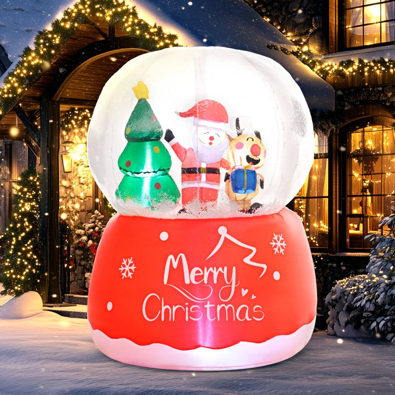 Outsunny 5.5FT Christmas Inflatable Crystal Ball | LED Blow-Up Holiday Decoration for Yard