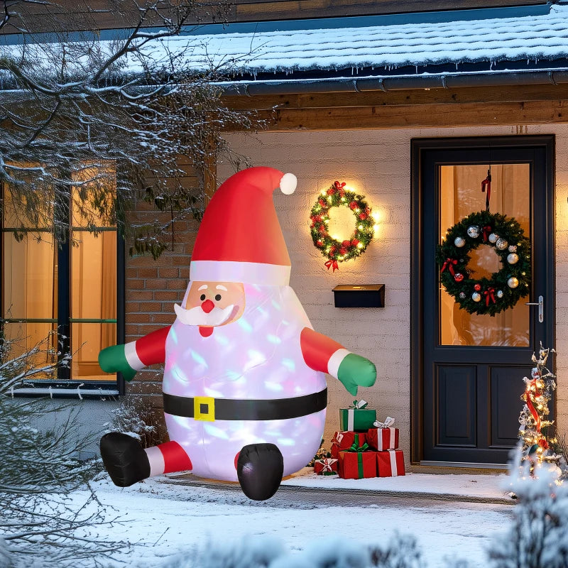 Outsunny 6' Inflatable Santa with Rotating Magic Ball Light | Outdoor Christmas Decor