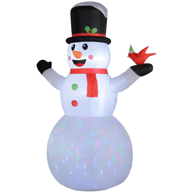 KRZ - Outsunny 12FT Inflatable Snowman with Rotating LED Lights for Yard & Indoor Decor