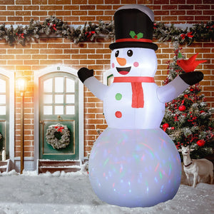 KRZ - Outsunny 12FT Inflatable Snowman with Rotating LED Lights for Yard & Indoor Decor