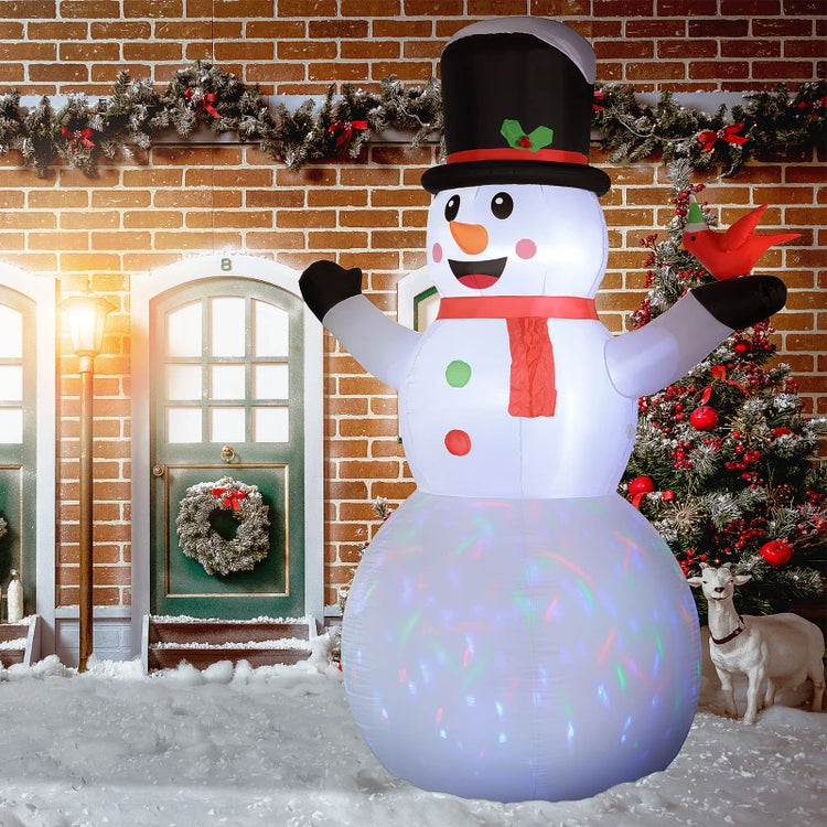 KRZ - Outsunny 12FT Inflatable Snowman with Rotating LED Lights for Yard & Indoor Decor