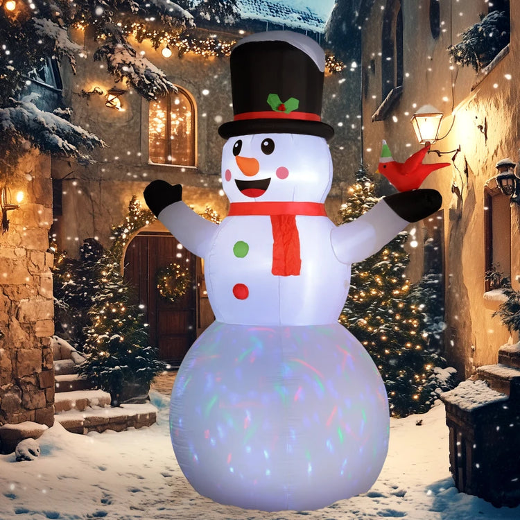 KRZ - Outsunny 12FT Inflatable Snowman with Rotating LED Lights for Yard & Indoor Decor