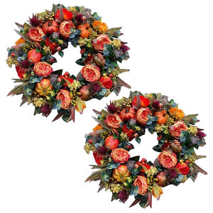 Peony Wreath for Front Door - Summer Artificial Flower Wreath, Farmhouse Home Decor