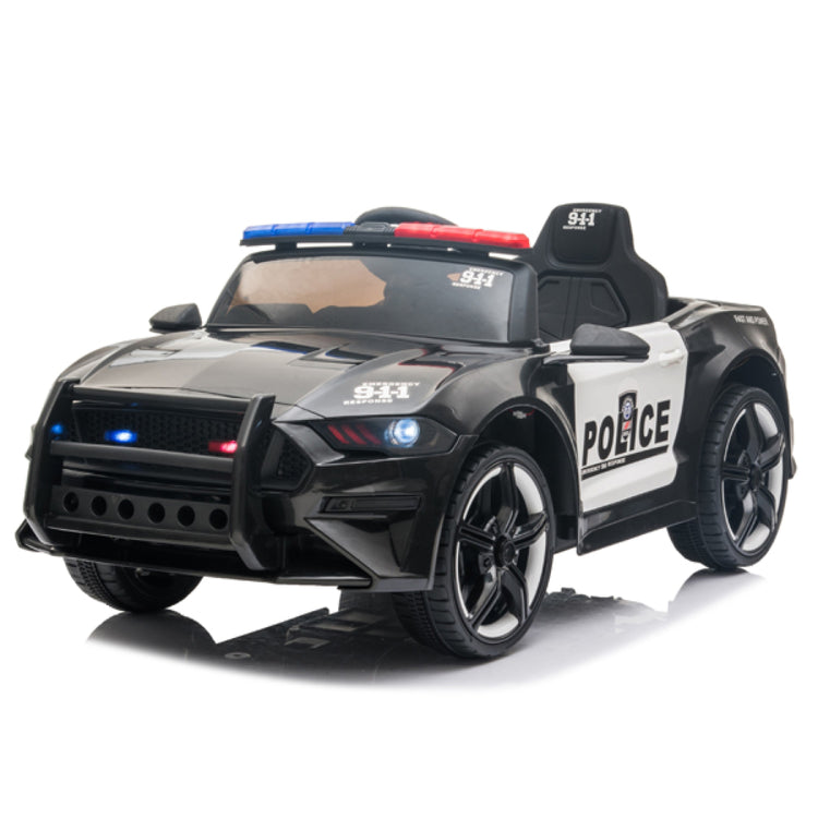 Children electric police car black