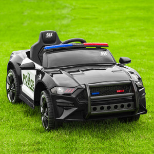 Children electric police car black