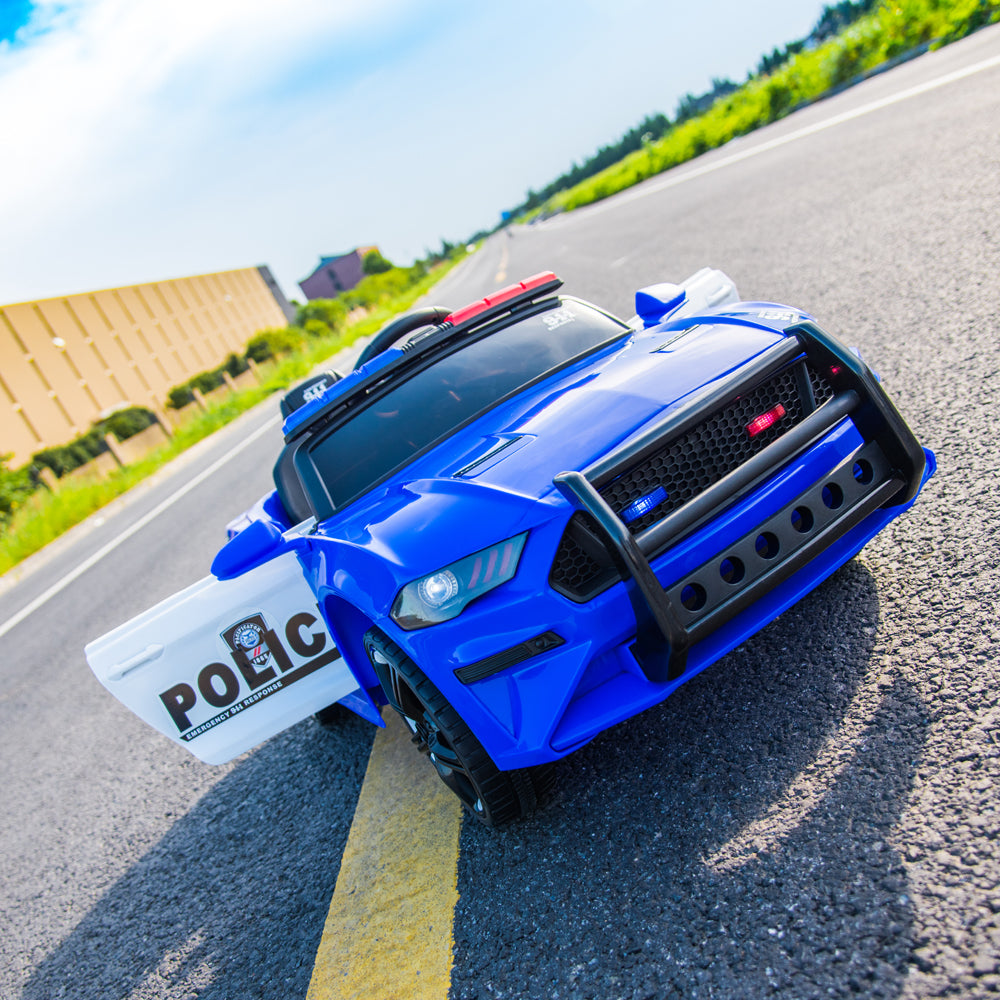 childrens electric police car blue