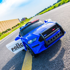 childrens electric police car blue