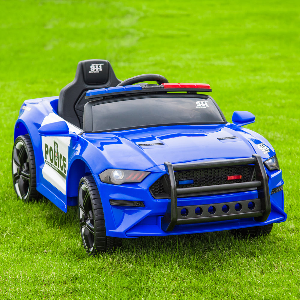 childrens electric police car blue