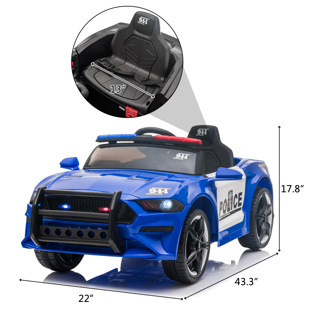 childrens electric police car blue