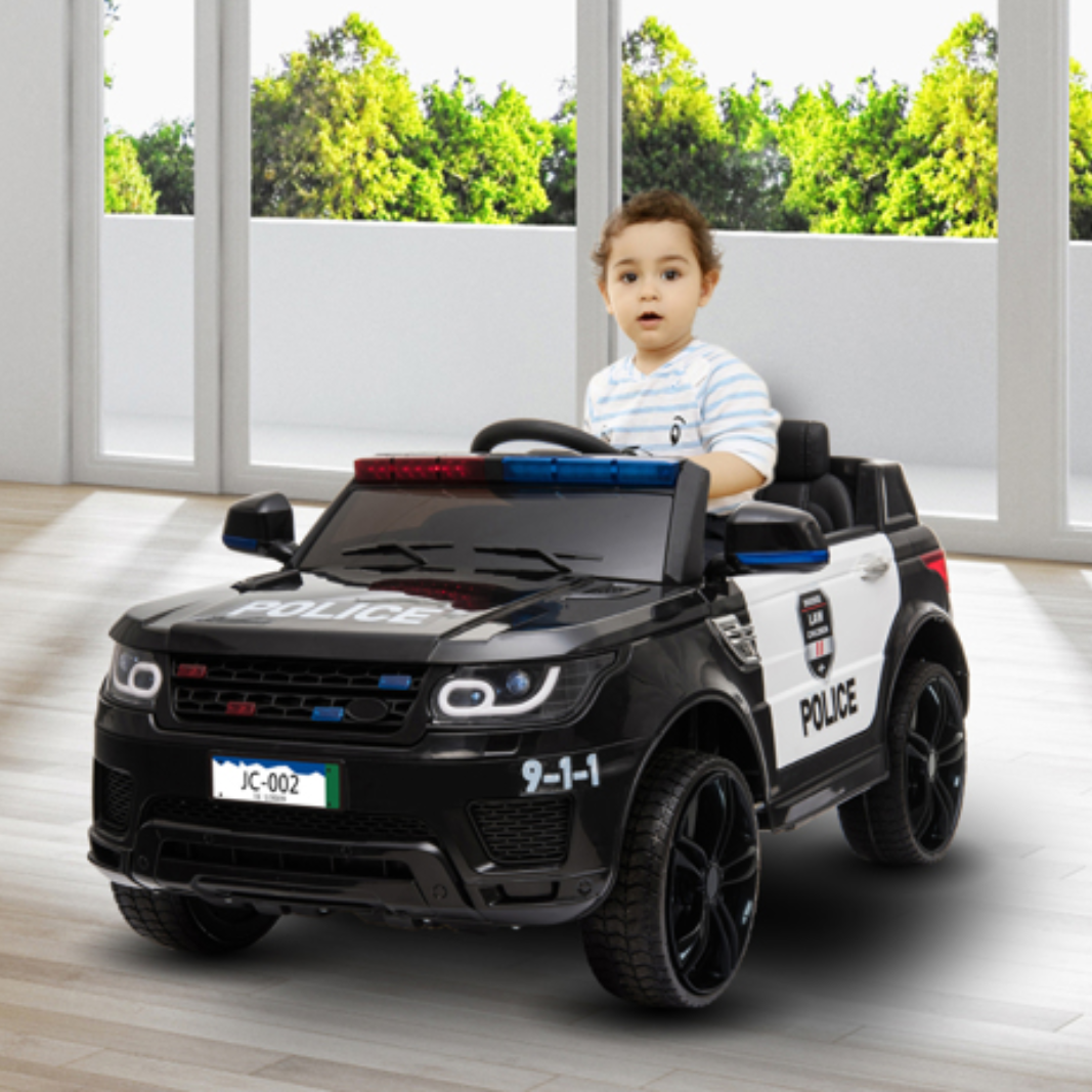 Police Ride-On Car, 12V Cop Power Wheels Electric Jeep with Remote Control, Car for Kids with MP3 Player - 2-Seater