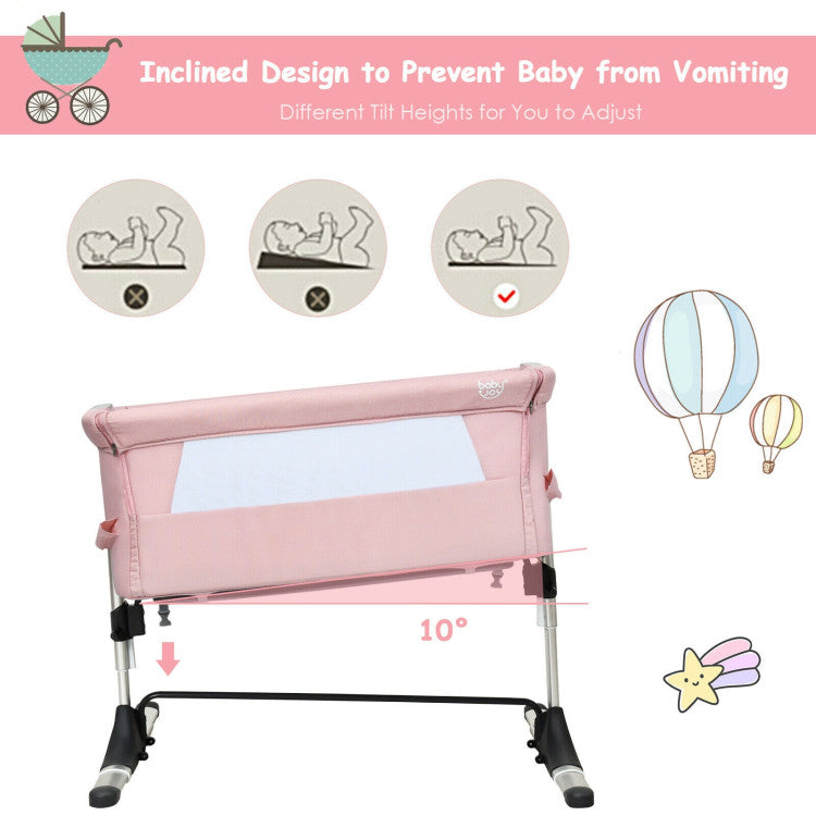 Portable Travel Baby Bassinet Crib with Carrying Bag - Side Sleeper Bed