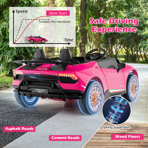 Pink toy car with safety features and road types displayed on a natural background