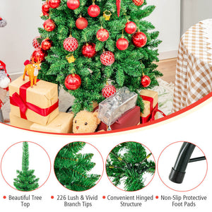 Pre-Lit Artificial Pencil Christmas Tree – Hinged, 4.5 6.5 7.5 Feet, Holiday Decor