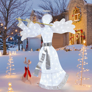 Pre-Lit LED Angel Christmas Decoration with 100 Outdoor Christmas Lights