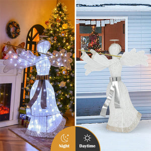 Pre-Lit LED Angel Christmas Decoration with 100 Outdoor Christmas Lights