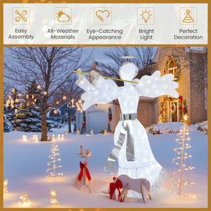 Pre-Lit LED Angel Christmas Decoration with 100 Outdoor Christmas Lights