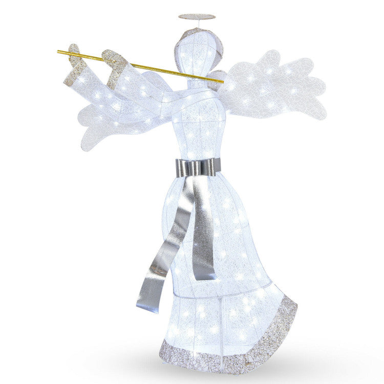 Pre-Lit LED Angel Christmas Decoration with 100 Outdoor Christmas Lights