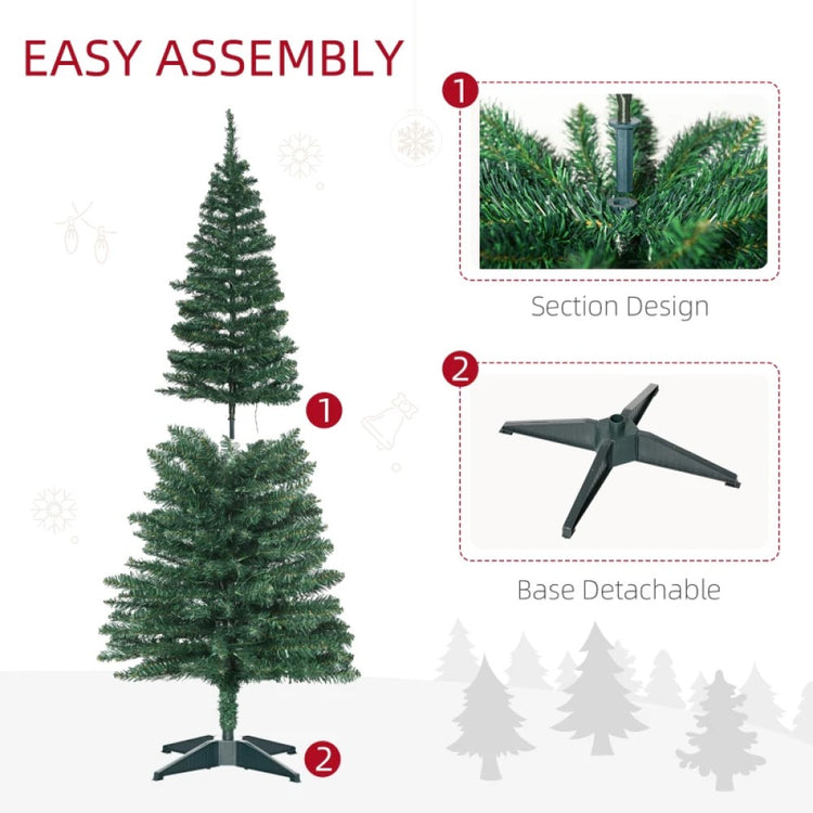 Pre-Lit Slim Noble Fir Artificial Christmas Tree with 110-200 Warm White LED Lights