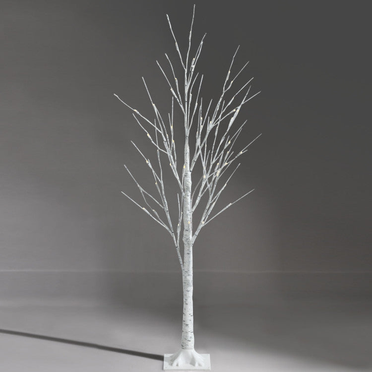 Pre-Lit White Twig Birch Tree with LED Lights for Christmas Holiday Decor