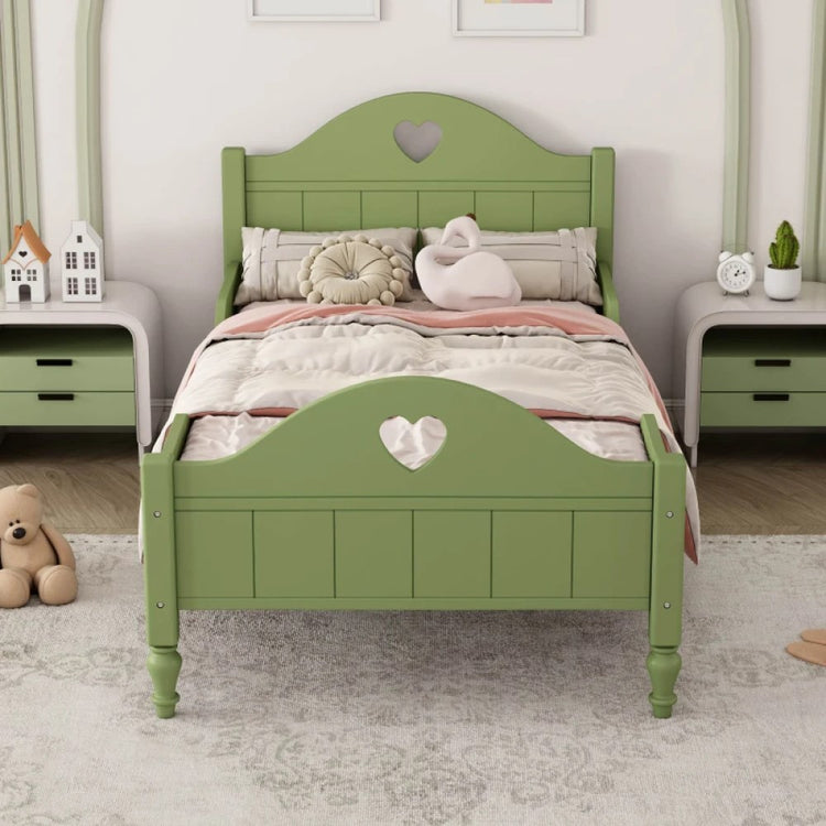 Princess Twin Toddler Bed with Safety Rails, Headboard and Footboard – Solid Wood Frame