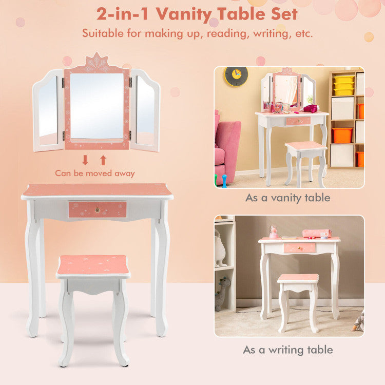 Vanity Set with Mirror for Kids