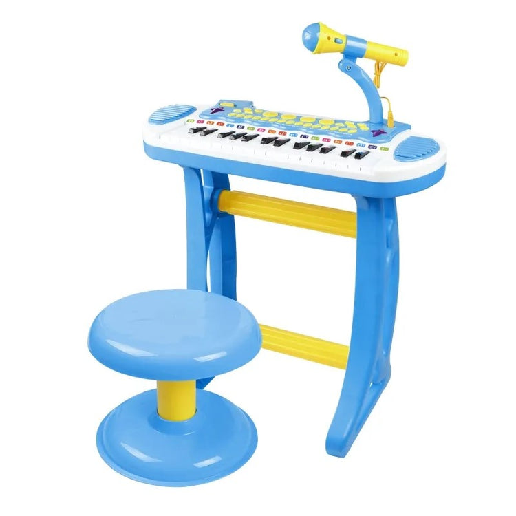 Qaba 31-Key Kids Toy Keyboard Piano with Stool, Microphone, Lights & Multiple Sounds