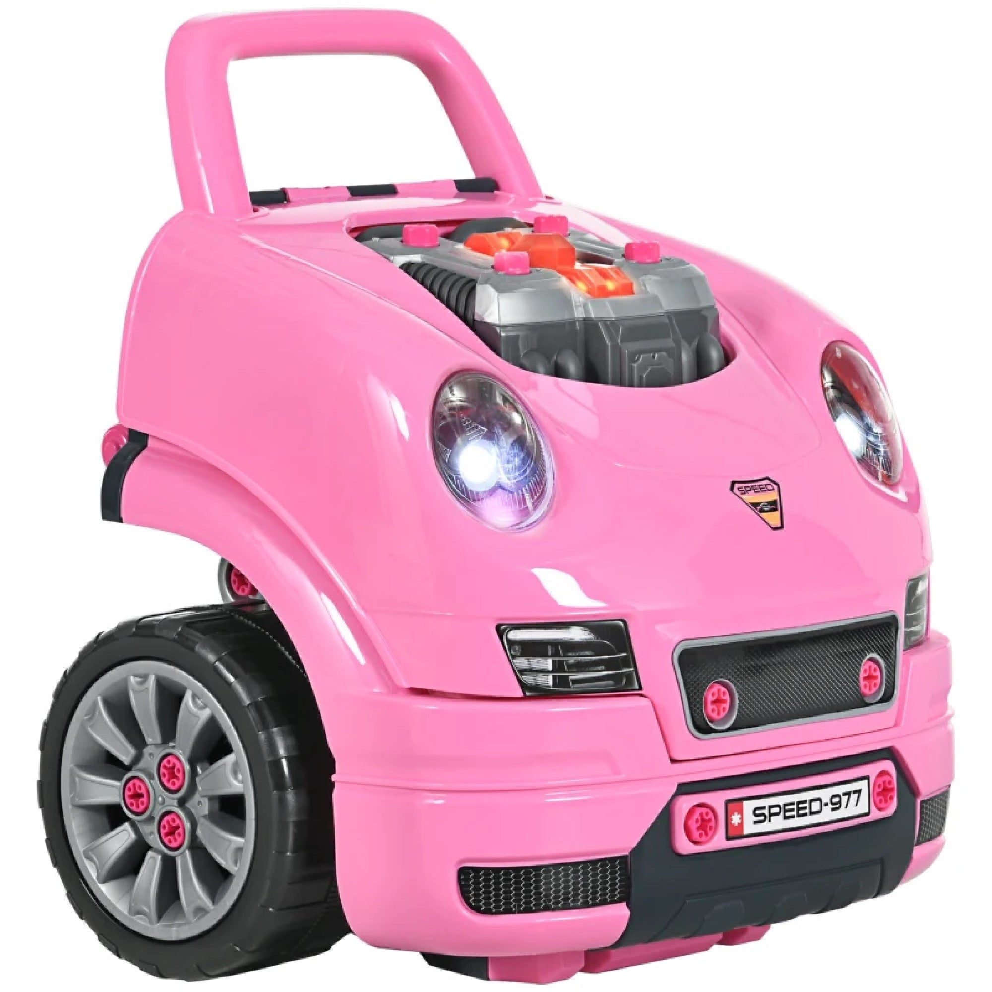 Pink Ride-On Truck Engine Toy Set