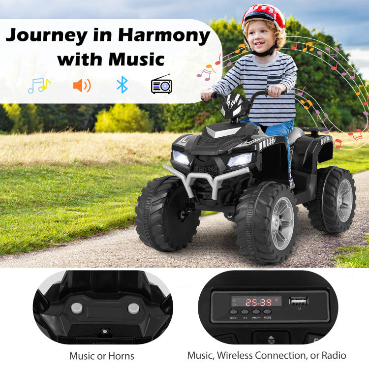 Electric kids quad with anti-slip handlebars