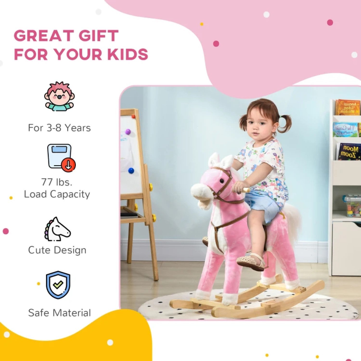 pink rocking horse 3 year old