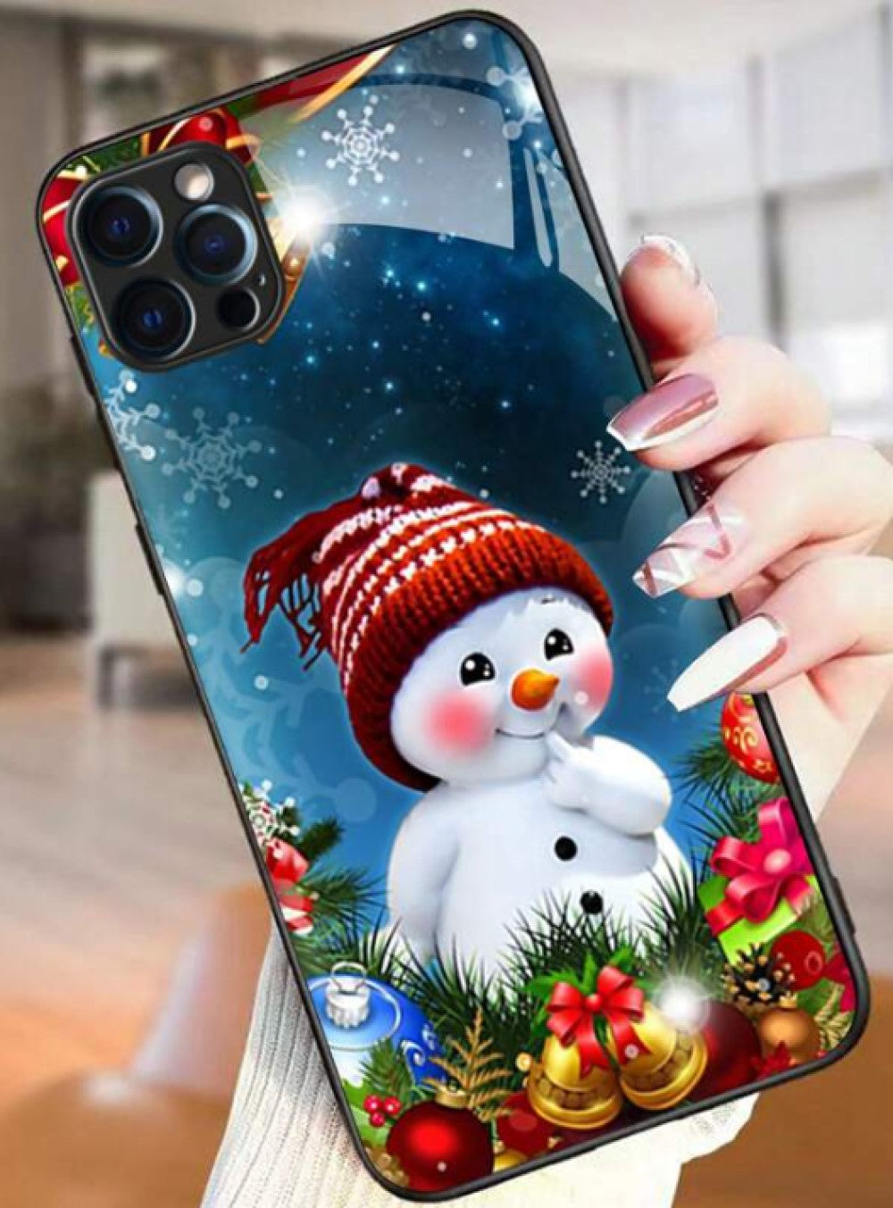 1pc Glass Hard Phone Case, Anti-falling And Anti-scratch, Full Phone Cover, With Lens Protection, Suitable For Iphone/samsung