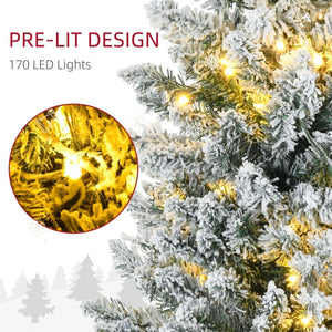 Slim Pencil Christmas Tree - 5ft, 6ft and 7ft Artificial Tree with Warm White LED Lights