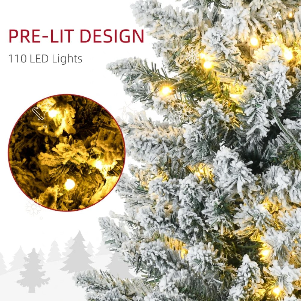 Slim Pencil Christmas Tree - 5ft, 6ft and 7ft Artificial Tree with Warm White LED Lights