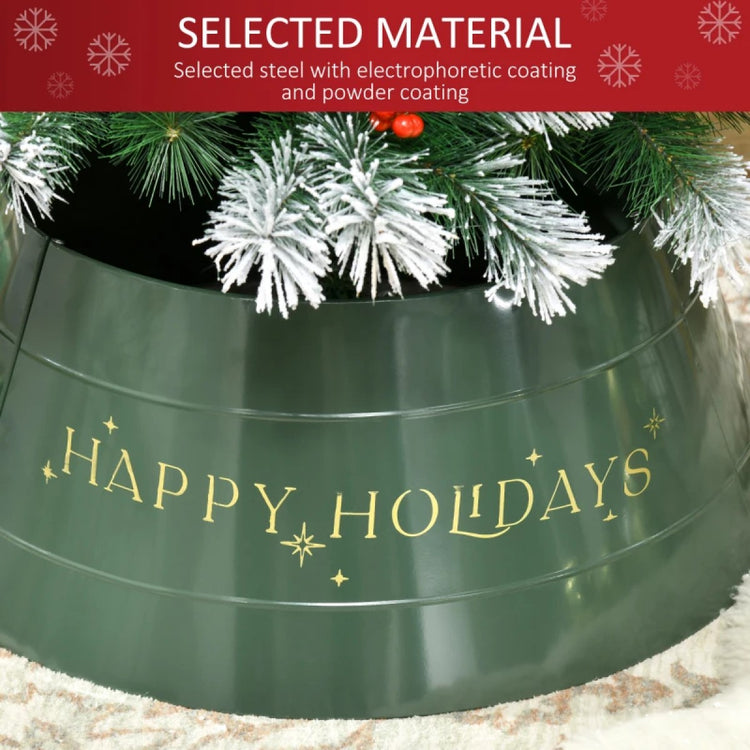 Steel Christmas Tree Collar Ring Skirt, 26" x 26" x 11", Festive Holiday Decor