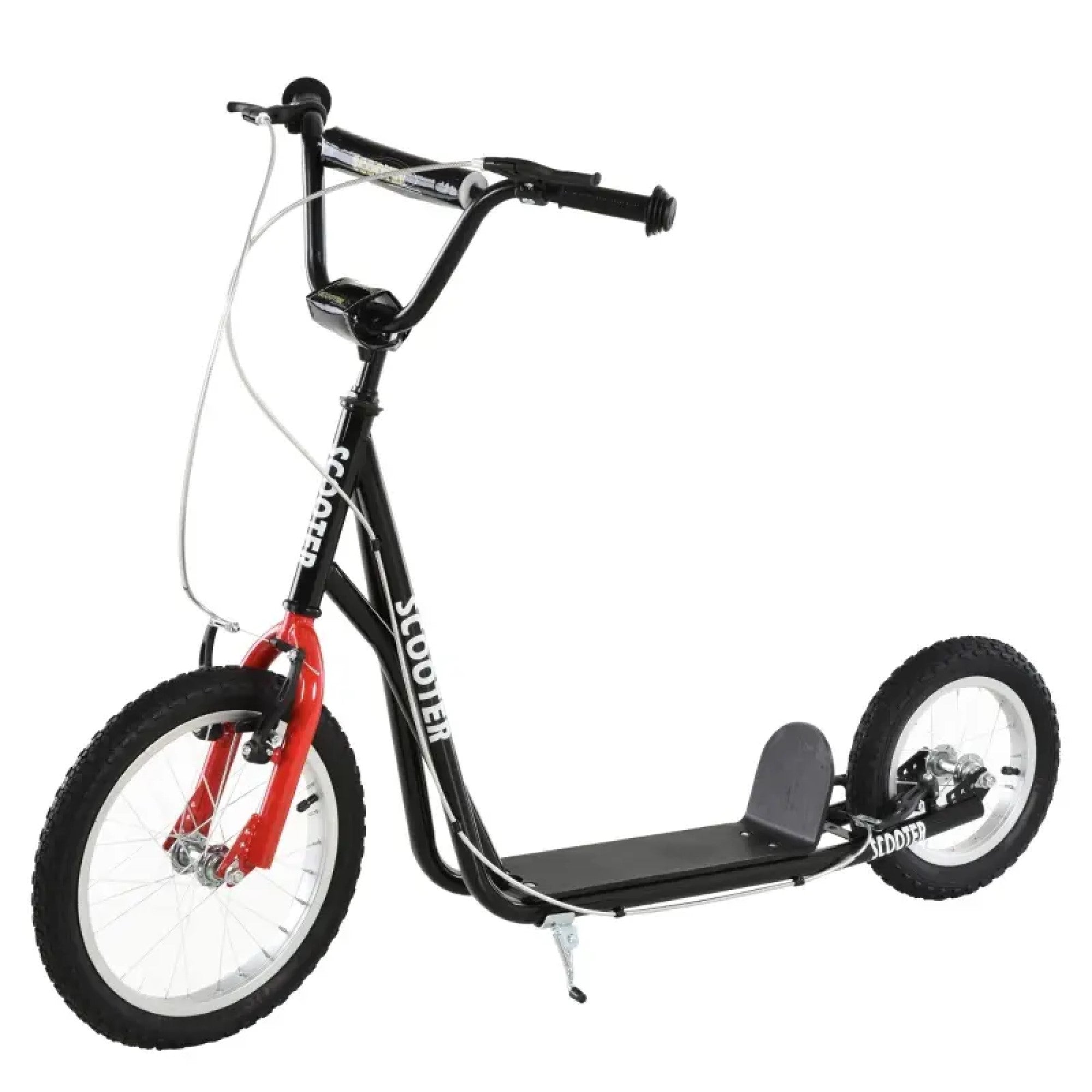 Teens Youth Scooter Ride-On Toy with Adjustable Handlebar, Dual Brakes, and Inflatable Wheels For Kids 5+