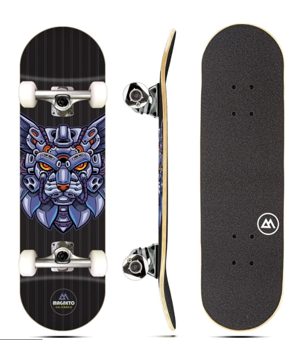 The Ultimate Skateboard for Kids Cruiser Skateboard - Perfect for Beginners and Advanced Skaters, Purple Cat Design