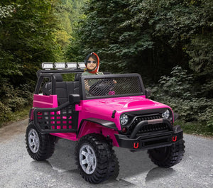 Pink jeep ride on toy