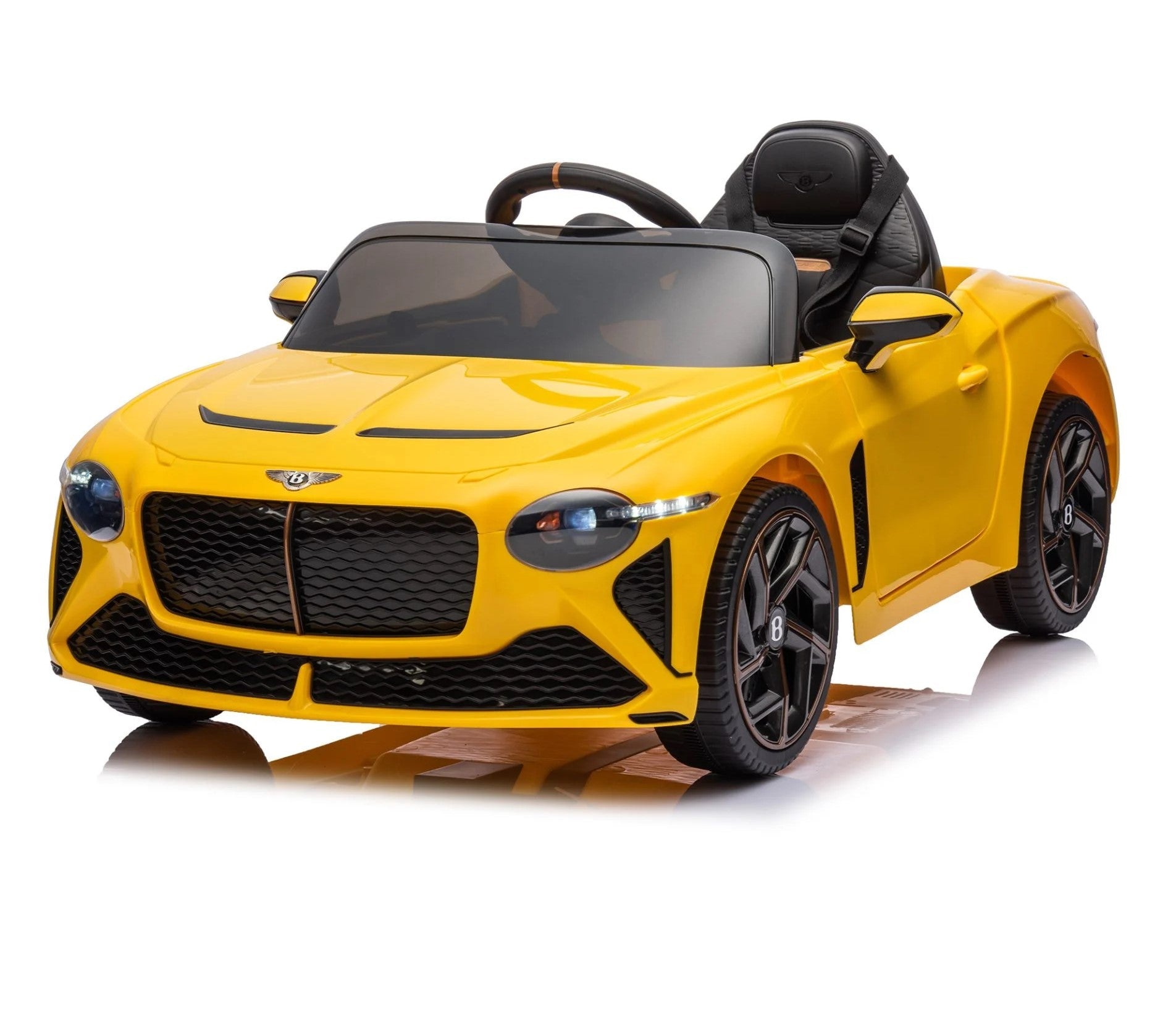 Tobbi 12V Licensed Bentley Bacalar Kids Electric Ride-on Car, Battery Powered Sports Car Toy with Remote Control, Yellow