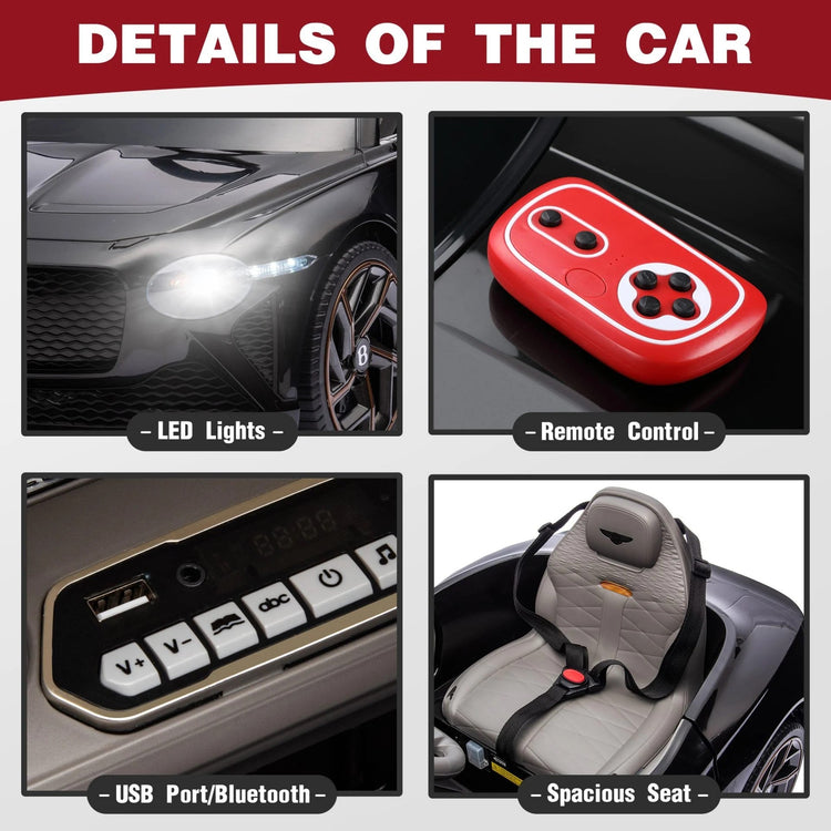12V Licensed Bentley Bacalar Kids Electric Ride-on Car