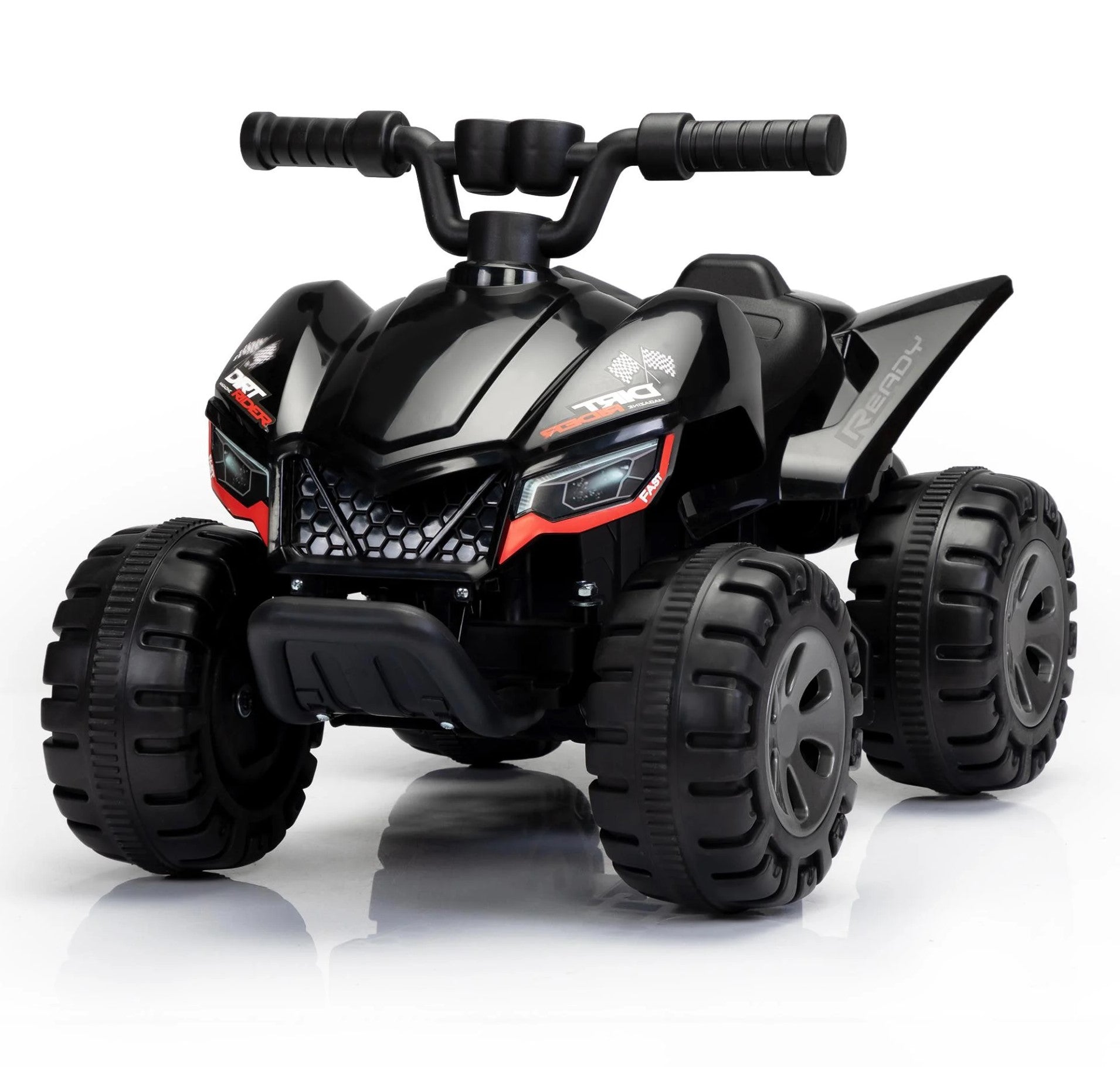 Tobbi 6V Electric Kids Ride on ATV Battery Powered Toy 4 Wheeler Quad Car, Gerbil Series - Black and Rose Red