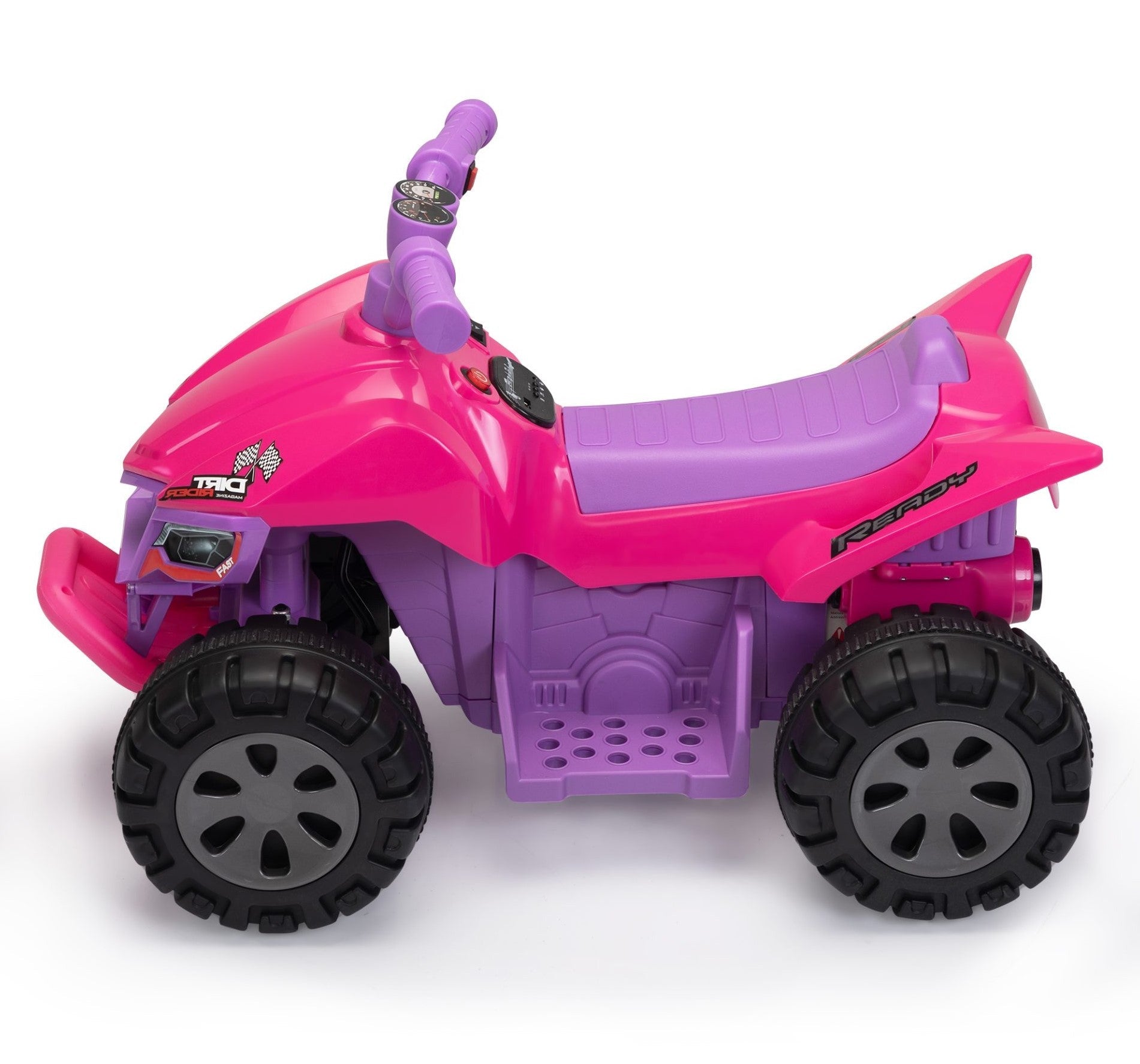 Tobbi 6V Electric Kids Ride on ATV Battery Powered Toy 4 Wheeler Quad Car, Gerbil Series - Rose Red