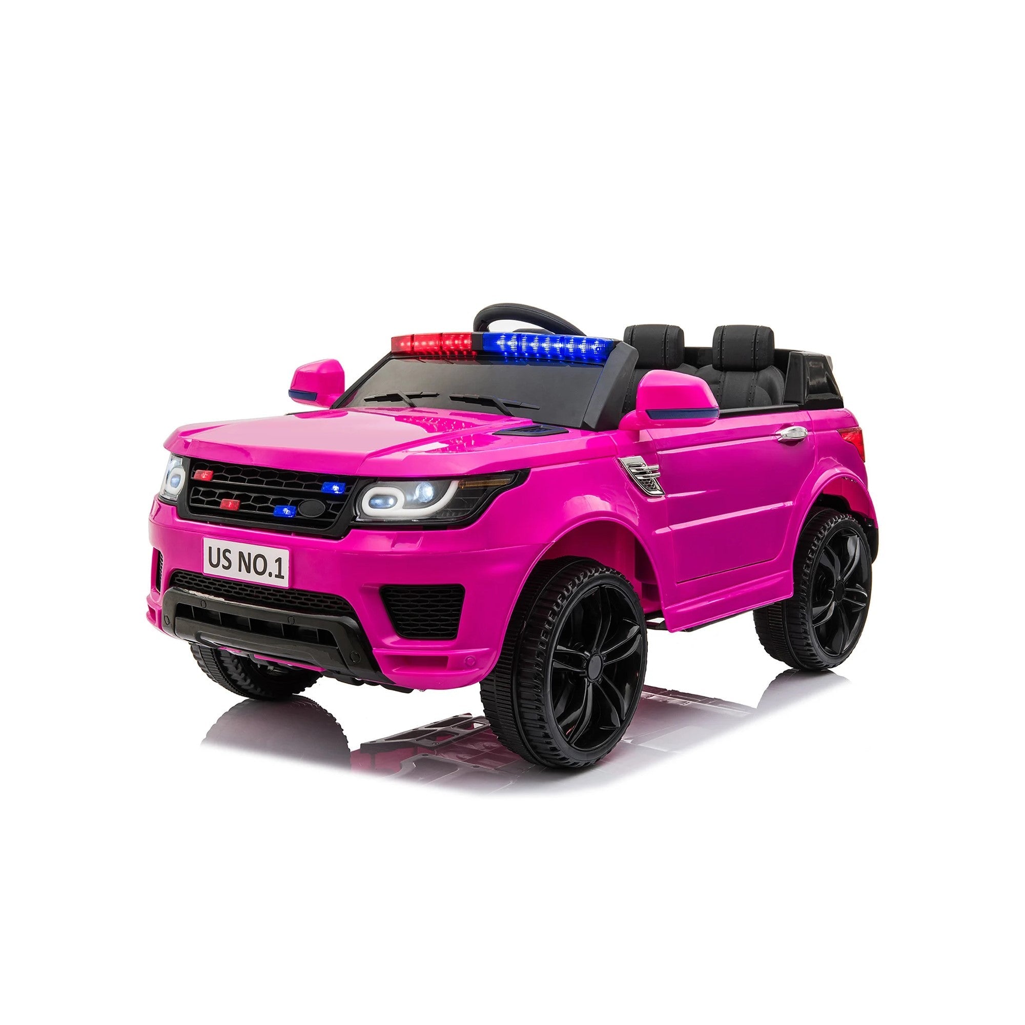 12 volt police car ride on rose red