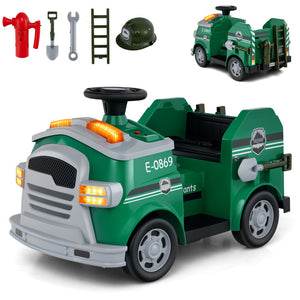 Toy truck with accessories on a white background