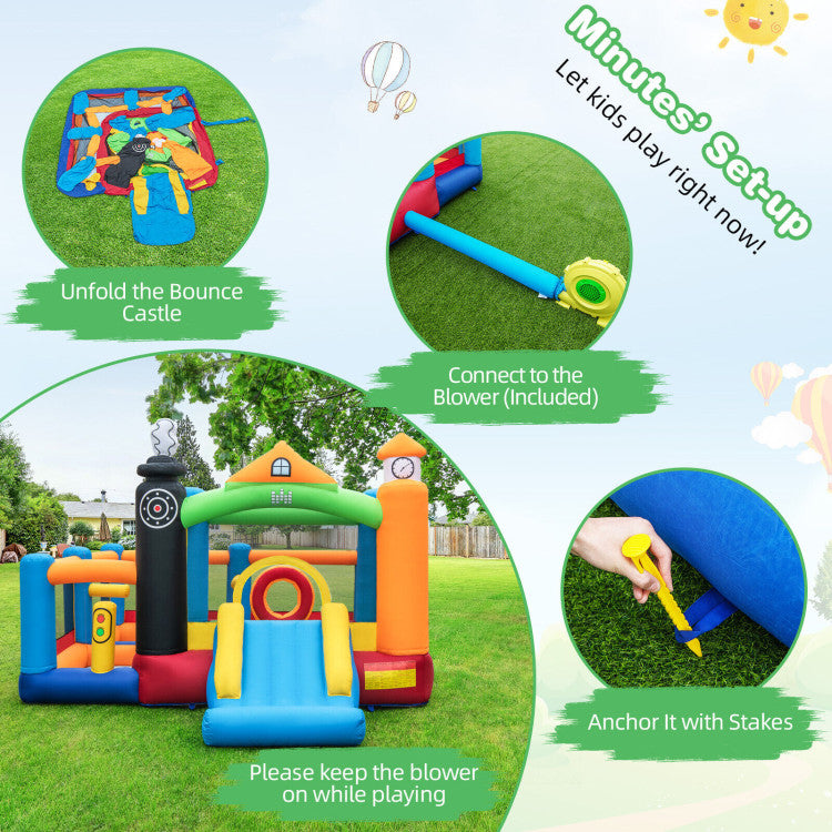 inflatable bounce house with blower