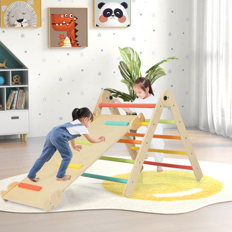 3-in-1 Triangular Climbing Toys for Toddlers – Climber, Slide, and Rocker Play Set