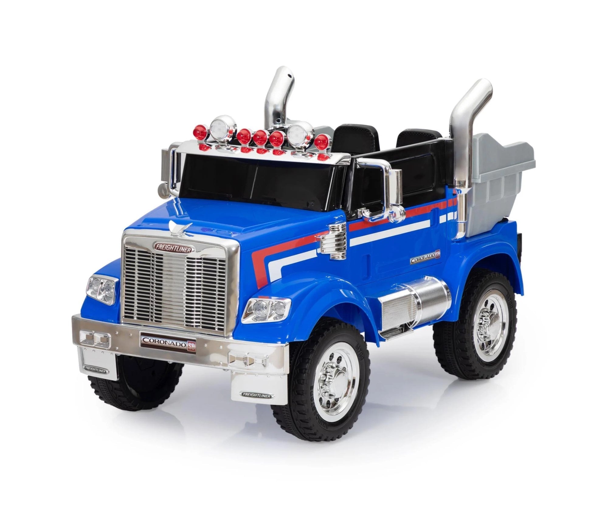 Tobbi 12V Toy Electric Licensed Freightliner, Kids Ride On Toy Car Battery Powered Dump Truck Tractor with Remote Control - Kids Electric Truck, Children's Toy Truck Blue