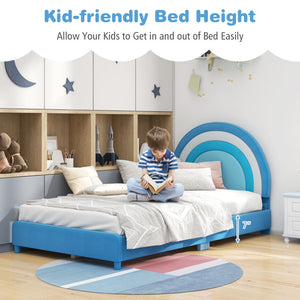 Twin Bed Frame with Adjustable Headboard, Sturdy Wooden Slats, and Durable Construction