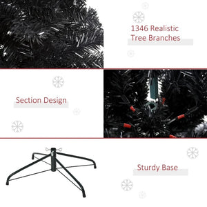 Unlit Douglas Fir Artificial Christmas Tree with Realistic Branches, Black Halloween Style